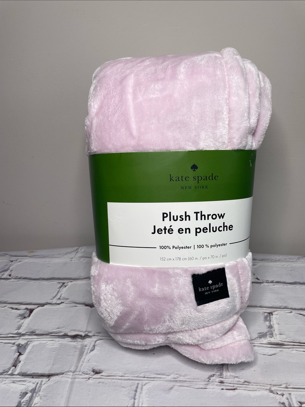 kate spade Light Pink Plush Throw Blanket